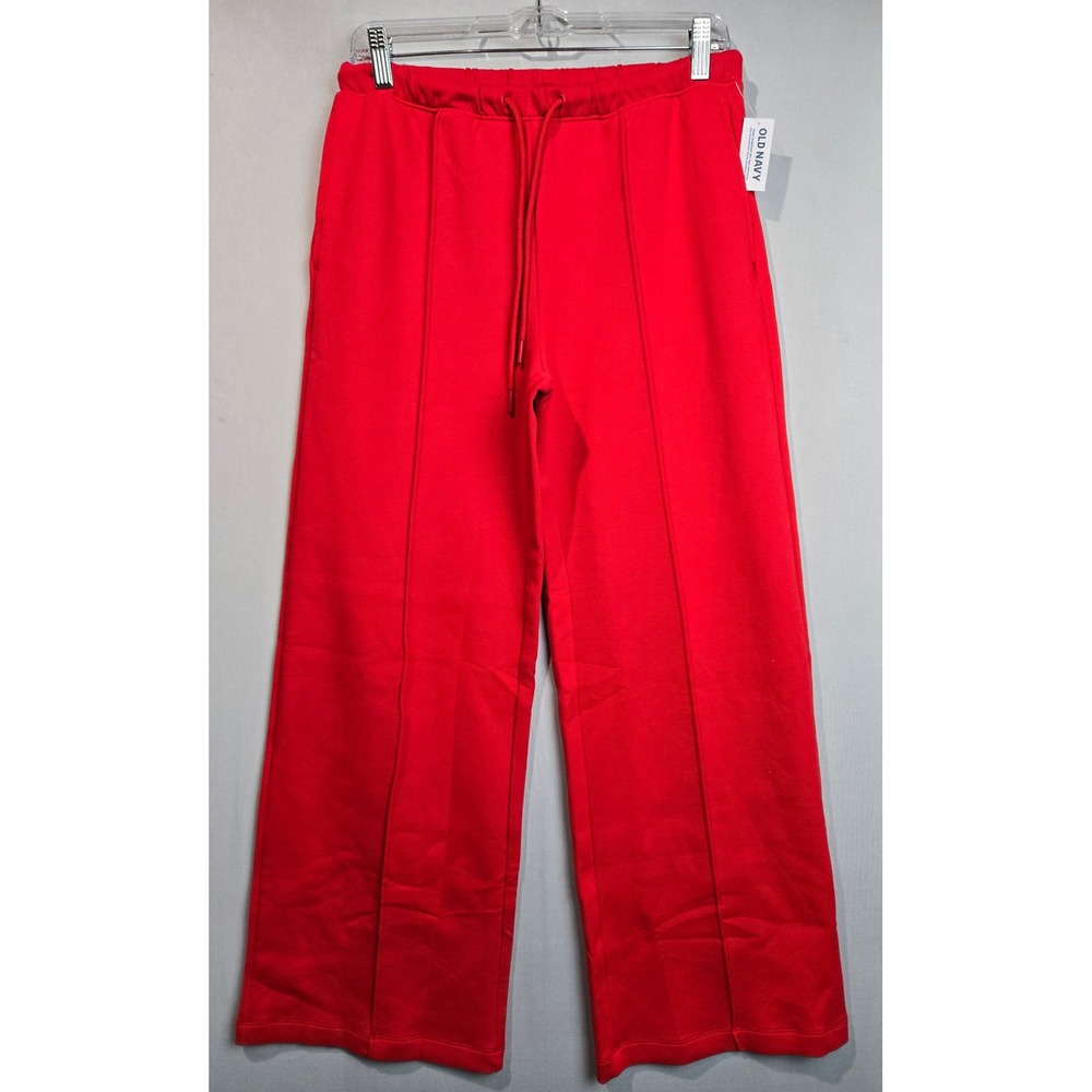 Old Navy Active Dynamic Fleece Mid-Rise Straight Leg Pants Red Petite Small NWT